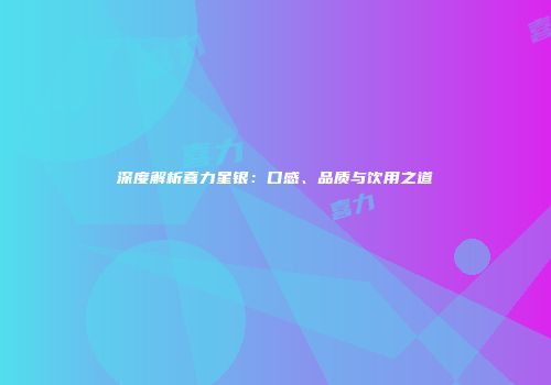 深度解析喜力星银：口感、品质与饮用之道