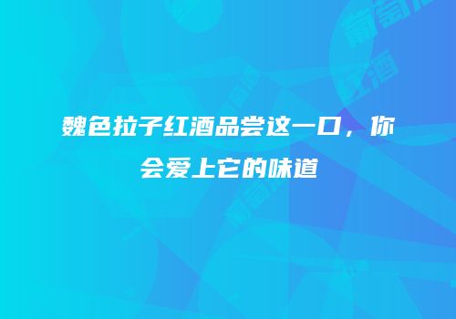 魏色拉子红酒品尝这一口，你会爱上它的味道
