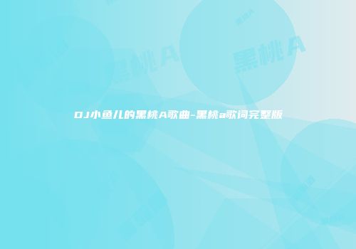 DJ小鱼儿的黑桃A歌曲-黑桃a歌词完整版