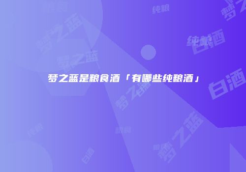 梦之蓝是粮食酒「有哪些纯粮酒」