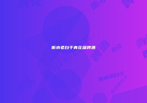 衡水老白干青花罐啤酒