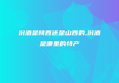 汾酒是陕西还是山西的,汾酒是哪里的特产