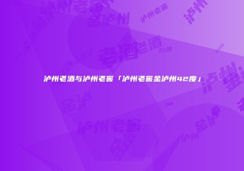 泸州老酒与泸州老窖「泸州老窖金泸州42度」