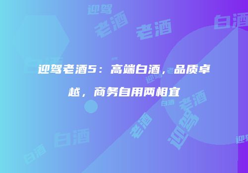 迎驾老酒5：高端白酒，品质卓越，商务自用两相宜