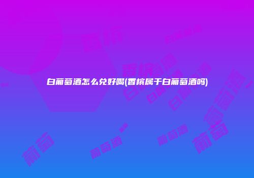 白葡萄酒怎么兑好喝(香槟属于白葡萄酒吗)