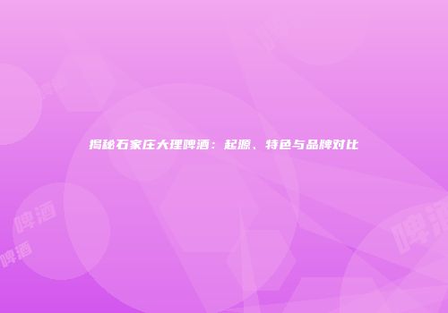 揭秘石家庄大理啤酒：起源、特色与品牌对比
