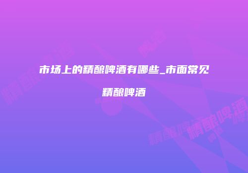 市场上的精酿啤酒有哪些_市面常见精酿啤酒