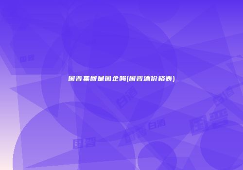 国晋集团是国企吗(国晋酒价格表)