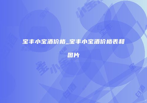 宝丰小宝酒价格_宝丰小宝酒价格表和图片