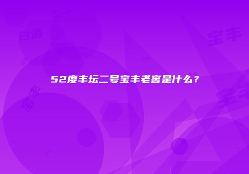52度丰坛二号宝丰老窖是什么？
