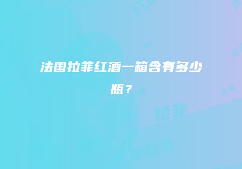 法国拉菲红酒一箱含有多少瓶？