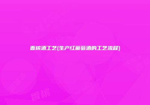 香槟酒工艺(生产红葡萄酒的工艺流程)