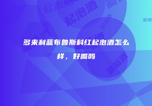 多来利蓝布鲁斯科红起泡酒怎么样，好喝吗