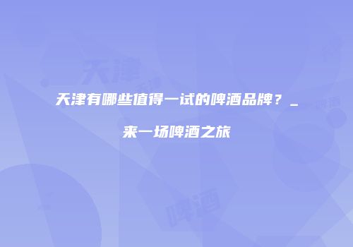 天津有哪些值得一试的啤酒品牌？_来一场啤酒之旅