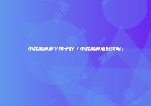 小麦黑啤哪个牌子好「小麦黑啤酒好喝吗」