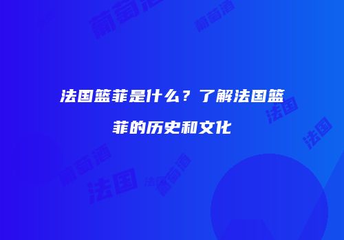 法国篮菲是什么？了解法国篮菲的历史和文化