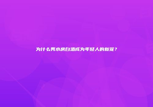 为什么秀水房白酒成为年轻人的新宠？