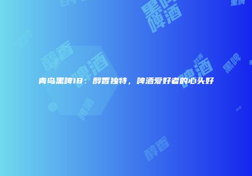青岛黑啤18：醇香独特，啤酒爱好者的心头好