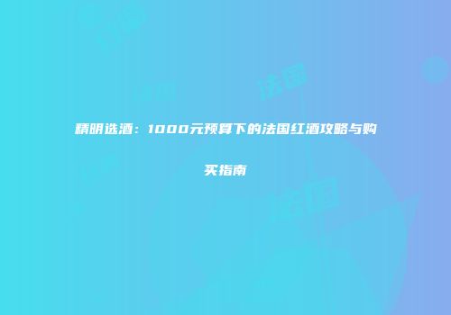 精明选酒：1000元预算下的法国红酒攻略与购买指南