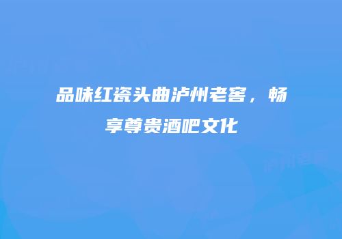 品味红瓷头曲泸州老窖，畅享尊贵酒吧文化