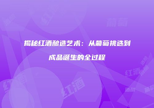 揭秘红酒酿造艺术：从葡萄挑选到成品诞生的全过程