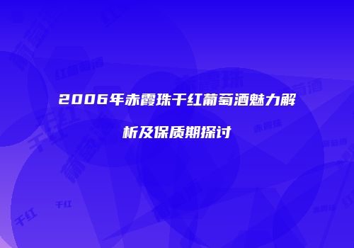 2006年赤霞珠干红葡萄酒魅力解析及保质期探讨