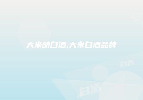 大米酿白酒,大米白酒品牌