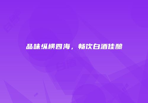 品味纵横四海，畅饮白酒佳酿