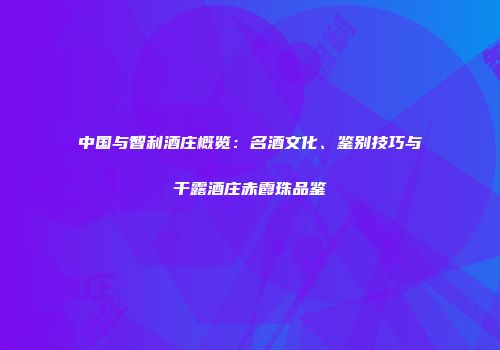 中国与智利酒庄概览：名酒文化、鉴别技巧与干露酒庄赤霞珠品鉴