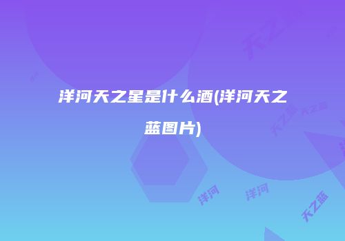 洋河天之星是什么酒(洋河天之蓝图片)