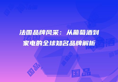 法国品牌风采：从葡萄酒到家电的全球知名品牌解析