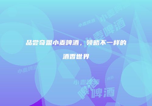 品尝奇盟小麦啤酒，领略不一样的酒香世界