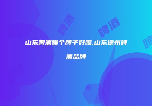 山东啤酒哪个牌子好喝,山东德州啤酒品牌