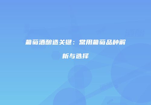葡萄酒酿造关键：常用葡萄品种解析与选择