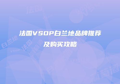 法国VSOP白兰地品牌推荐及购买攻略
