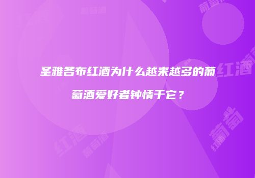 圣雅各布红酒为什么越来越多的葡萄酒爱好者钟情于它？