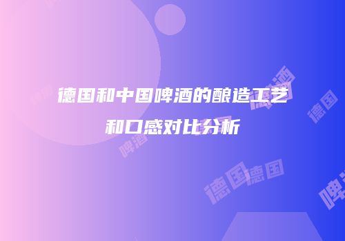 德国和中国啤酒的酿造工艺和口感对比分析