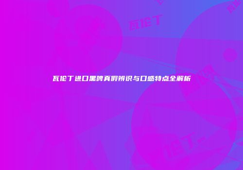 瓦伦丁进口黑啤真假辨识与口感特点全解析