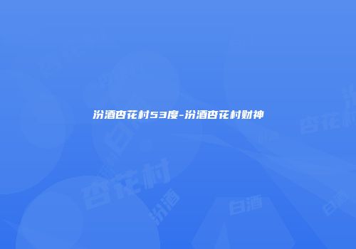 汾酒杏花村53度-汾酒杏花村财神