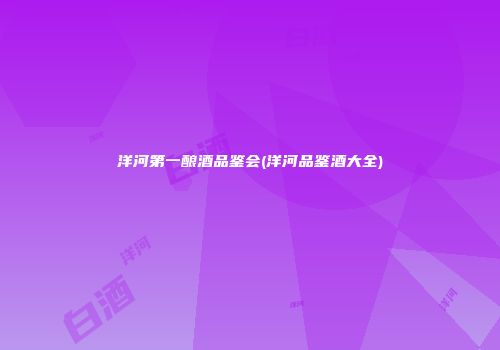 洋河第一酿酒品鉴会(洋河品鉴酒大全)