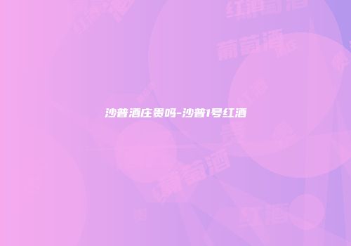 沙普酒庄贵吗-沙普1号红酒