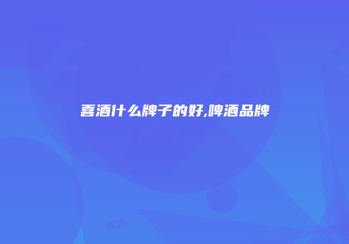 喜酒什么牌子的好,啤酒品牌