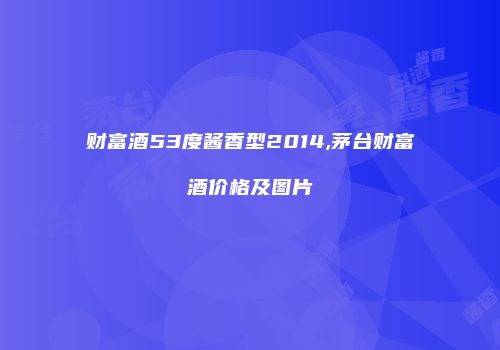 财富酒53度酱香型2014,茅台财富酒价格及图片