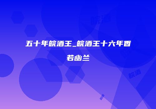 五十年皖酒王_皖酒王十六年香若幽兰