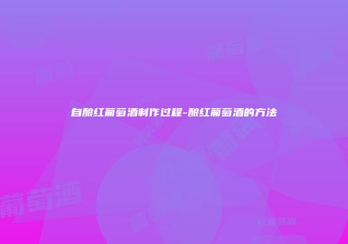 自酿红葡萄酒制作过程-酿红葡萄酒的方法