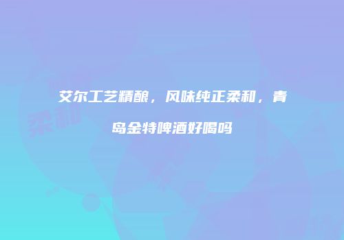 艾尔工艺精酿，风味纯正柔和，青岛金特啤酒好喝吗
