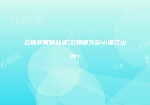 五粮液有哪些酒(五粮液火爆小酒多少钱)
