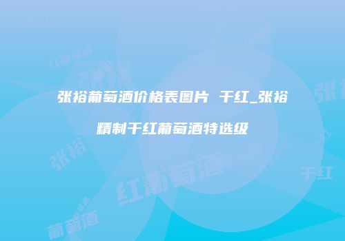张裕葡萄酒价格表图片 干红_张裕精制干红葡萄酒特选级