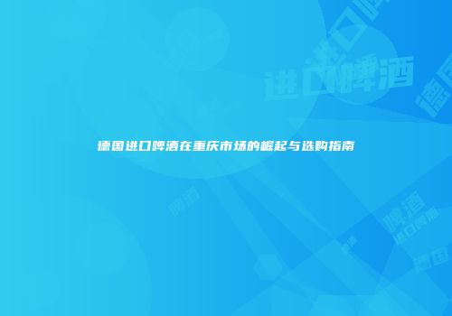 德国进口啤酒在重庆市场的崛起与选购指南
