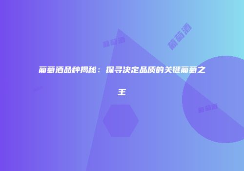 葡萄酒品种揭秘：探寻决定品质的关键葡萄之王